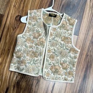 Floral tapestry romantic floral  cotton vest, size s